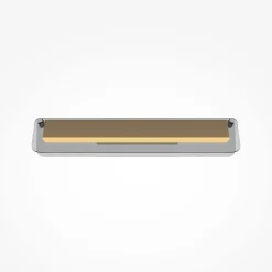 LED-seinävalaisin FLAT, harmaa/messinki, leveys 43 cm, lasi/metalli