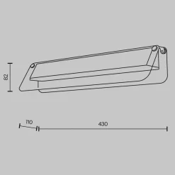 LED-seinävalaisin FLAT, keltainen/messinki, leveys 43 cm, lasi/metalli