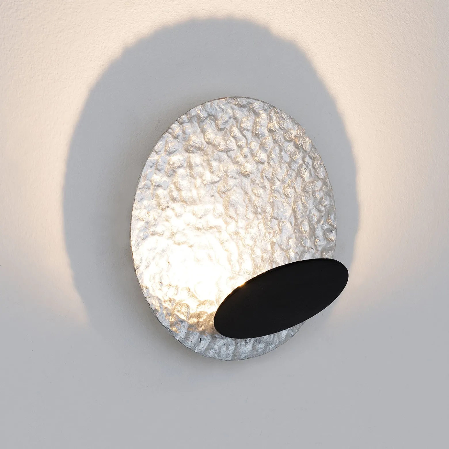 LED-seinävalaisin Infinity, hopea, Ø 20 cm