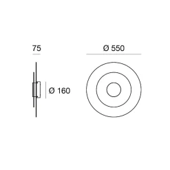 LED-seinävalaisin Joint_W, pyöreä, Ø 55 cm, valkoinen, metalli