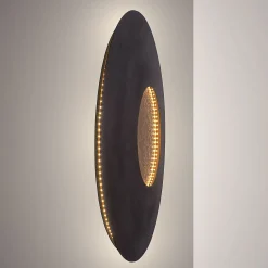 LED-seinävalaisin Luina, Ø 80 cm kultainen sisäosa