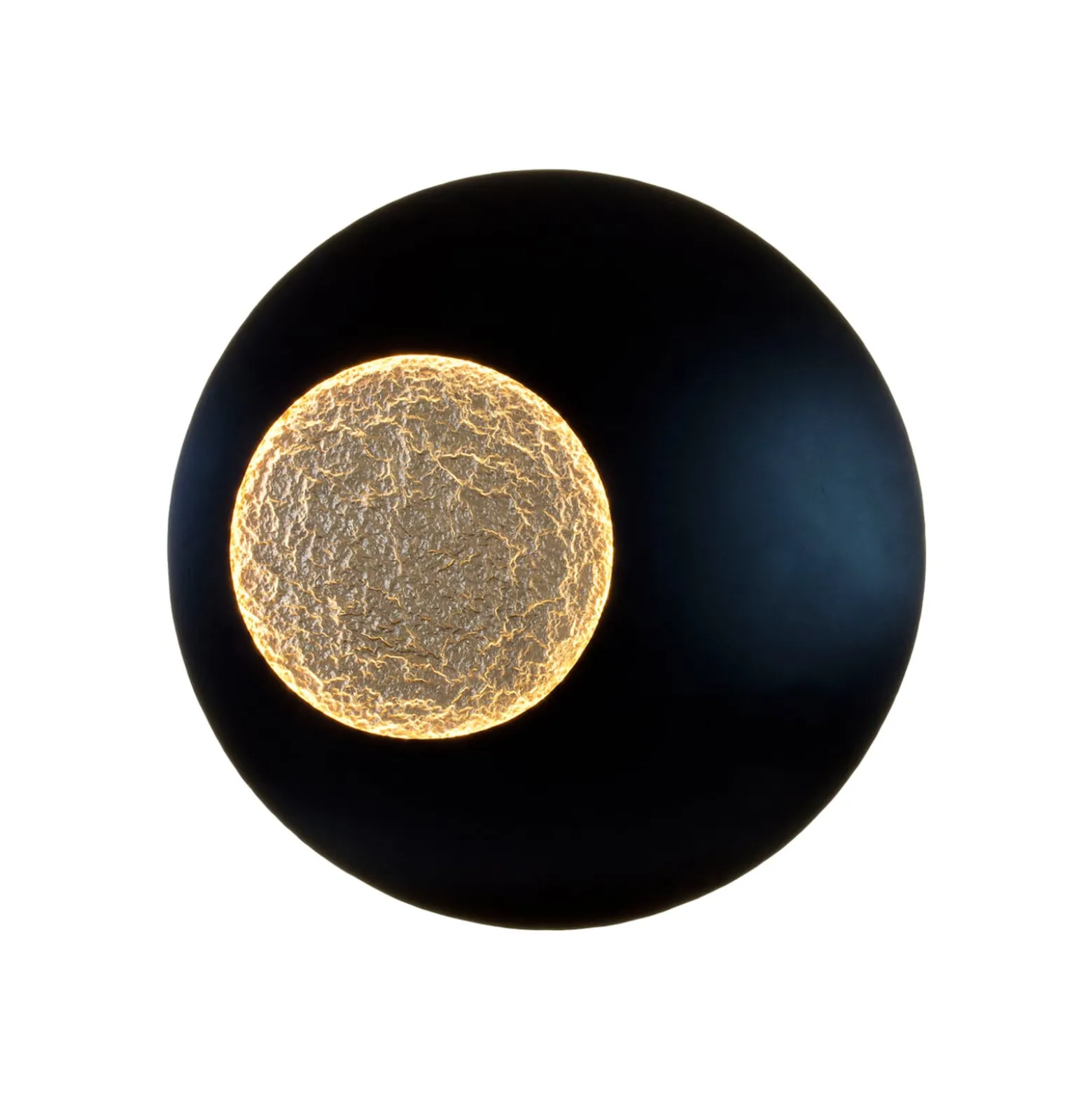 LED-seinävalaisin LUNA MEGA XXL, musta/kultainen, halkaisija 120 cm,