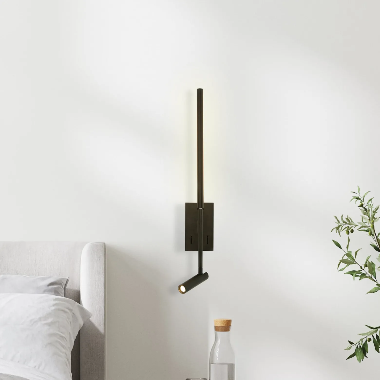 LED-seinävalaisin 23039, musta, 3000 K, 2-valo, metallia