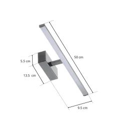LED-seinävalaisin Nala, musta, leveys 50 cm