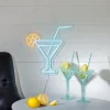 LED-seinävalaisin Plexy, oranssi/sininen, cocktail-lasi, pistoke