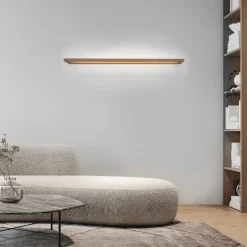 LED-seinävalaisin PURE Puro, pronssi, leveys 100 cm, alumiini, himmennin