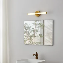 LED-seinävalaisin Ramola, messinkivärinen, leveys 45 cm, IP44, CCT