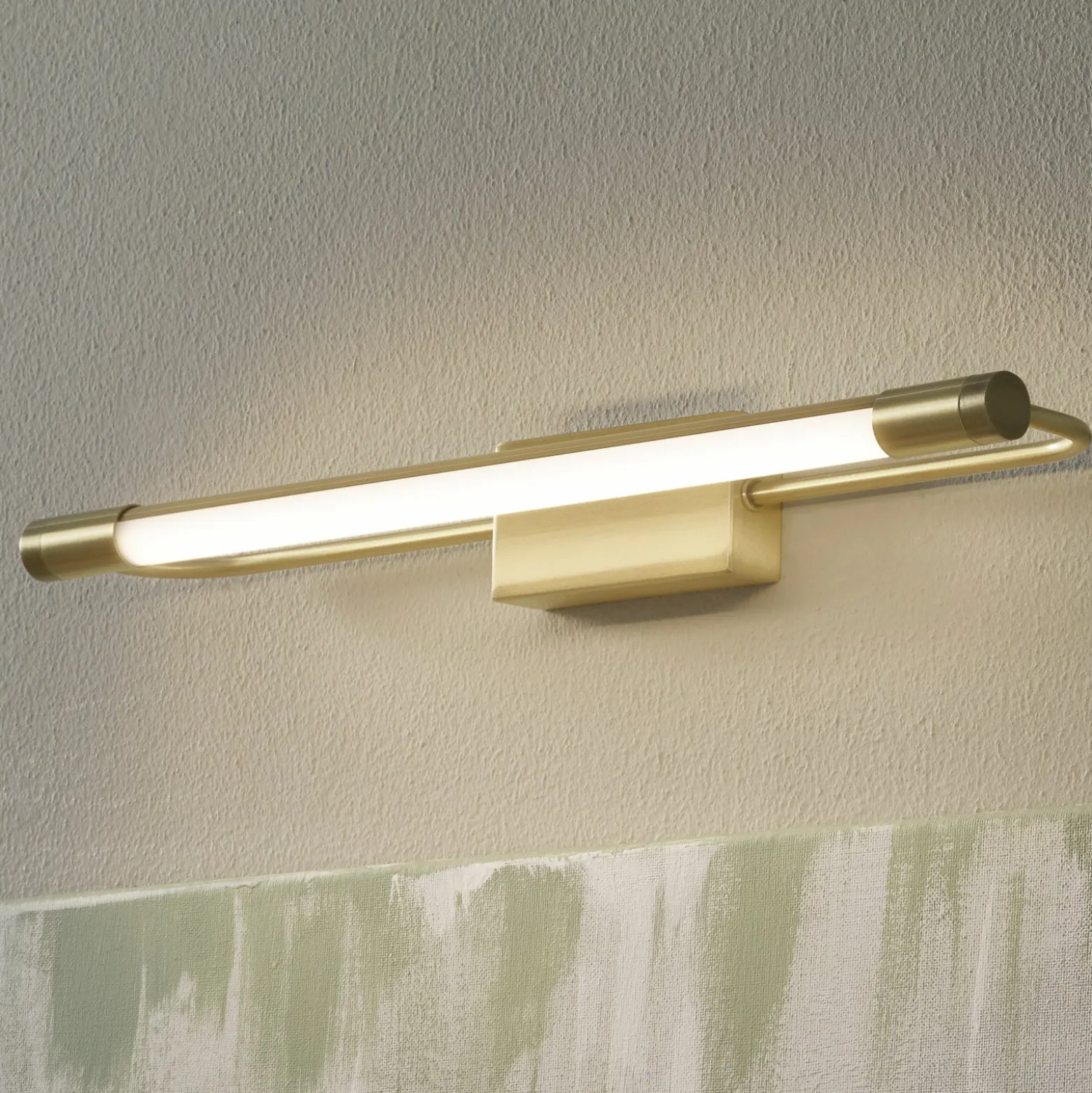 LED-seinävalaisin Rapallo, messinki, IP44, 40 cm