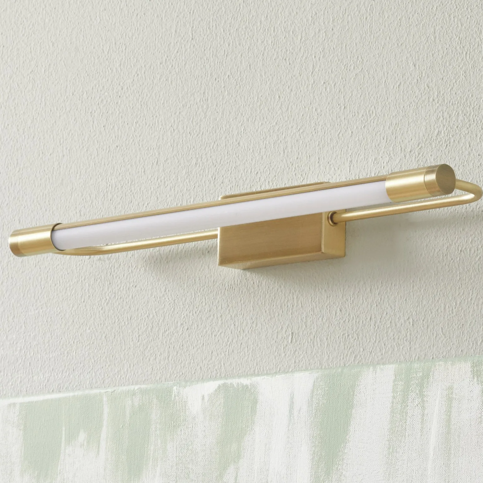 LED-seinävalaisin Rapallo, messinki, IP44, 40 cm