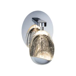 LED-seinävalaisin Rocio, metalli, lasi, 1-valo, kromi