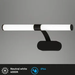LED-seinävalaisin Runt IP44, varsi, 4 000 K, musta