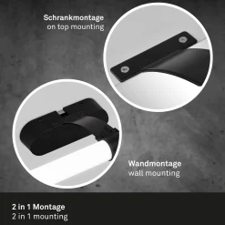LED-seinävalaisin Runt IP44, varsi, 4 000 K, musta