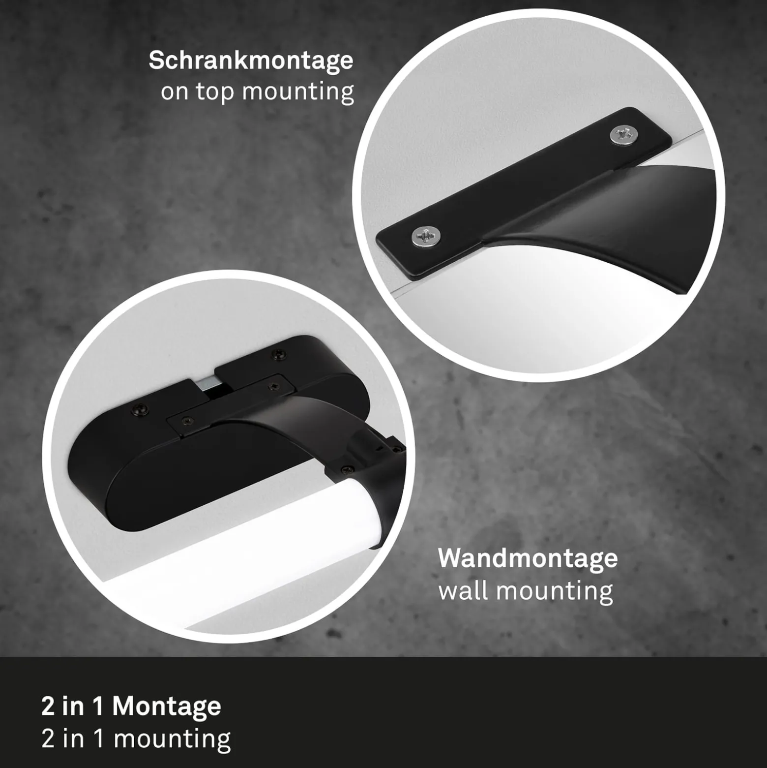 LED-seinävalaisin Runt IP44, varsi, 4 000 K, musta