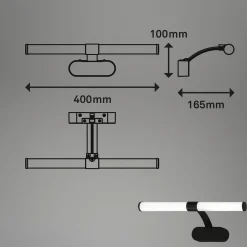 LED-seinävalaisin Runt IP44, varsi, 4 000 K, musta