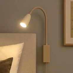 LED-seinävalaisin Sten, hiekanvärinen, korkeus 61 cm, eleohjaus