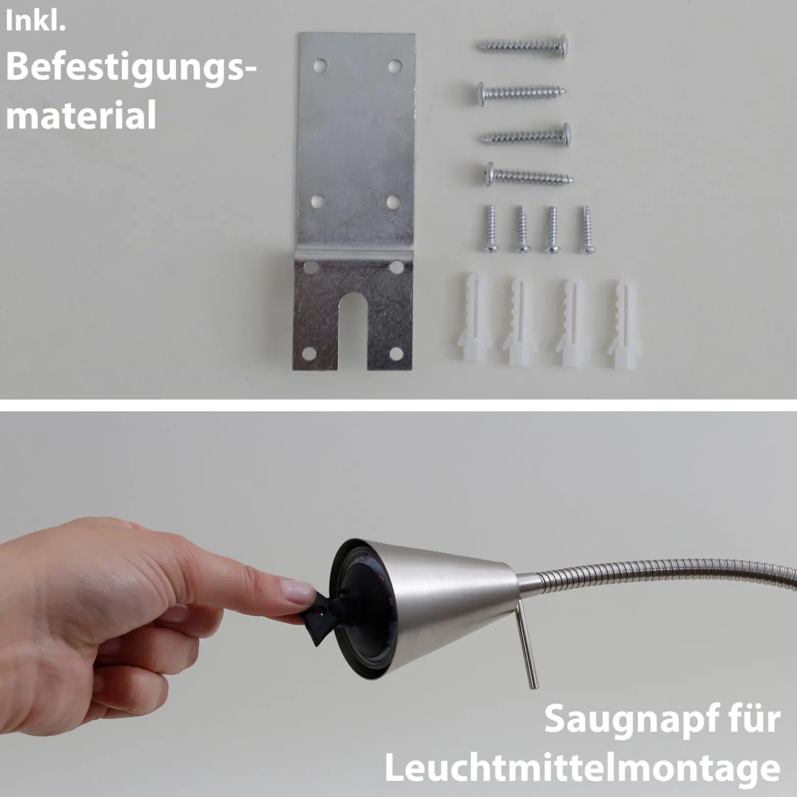 LED-seinävalaisin Tuso, nikkelöity, sängyn kiinnitys, metalli