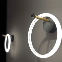 LED-seinävalaisin Ulaop, yksi rengas, musta