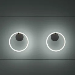LED-seinävalaisin Ulaop, yksi rengas, musta