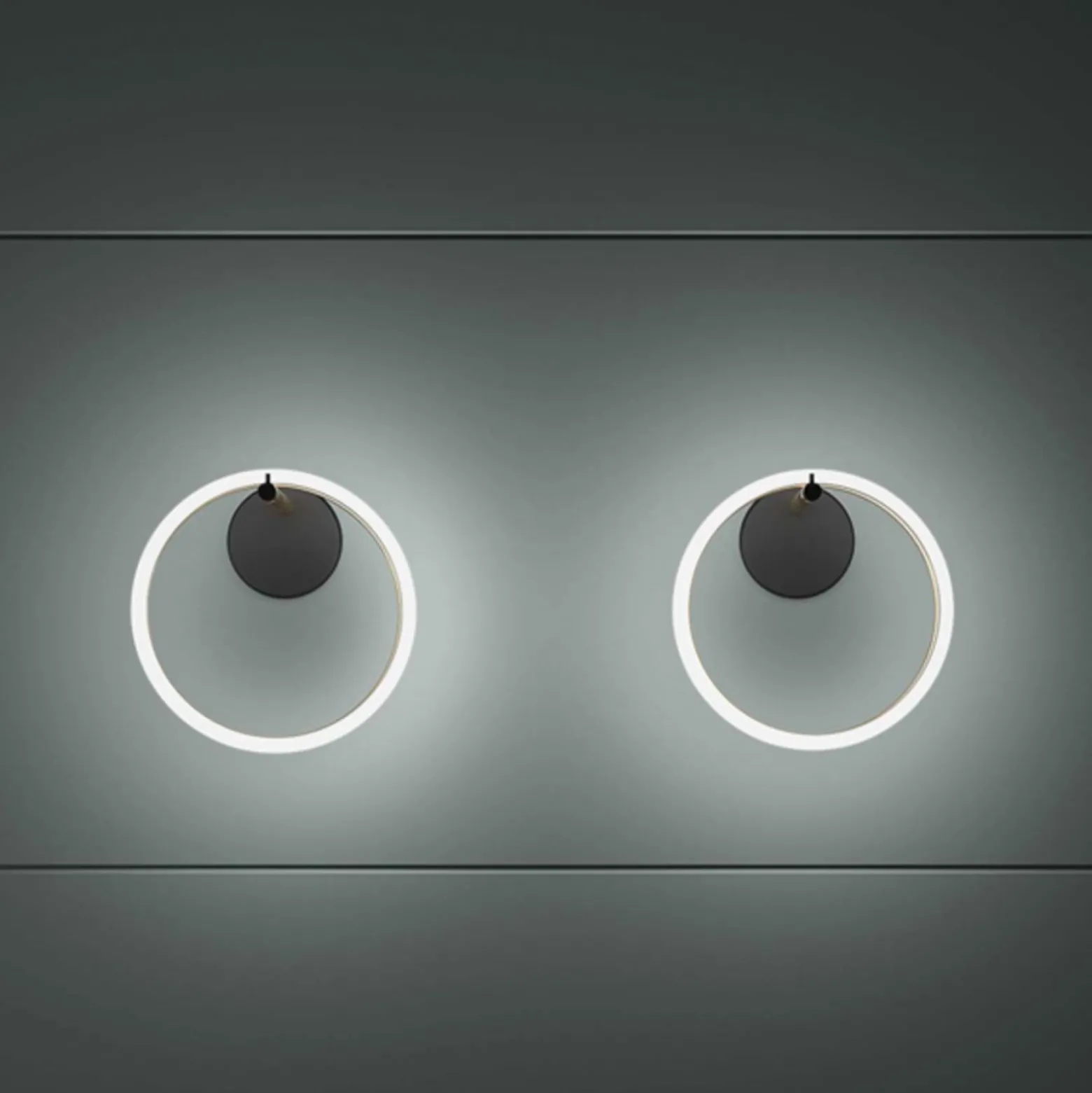 LED-seinävalaisin Ulaop, yksi rengas, musta