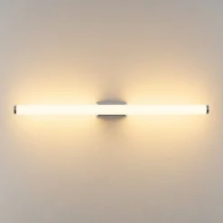 LED-seinävalaisin VINA M, kromivärinen, leveys 60 cm, IP44, CCT