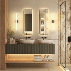 LED-seinävalaisin VINA S, musta, leveys 40 cm, IP44, CCT