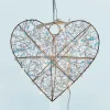 LED-sisustustuote Lily Heart, kultainen, 30 x 30 cm, paristo