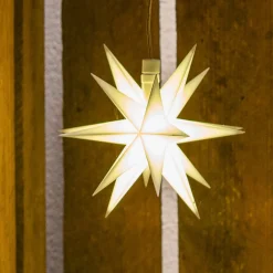 LED-tähti ulos, Ø 12 cm paristo, valkoinen