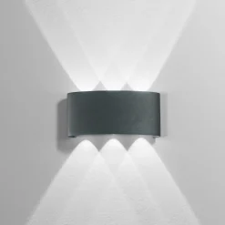 LED-ulkoseinälamppu Betle, antrasiitti Leveys 17 cm Metalli CCT