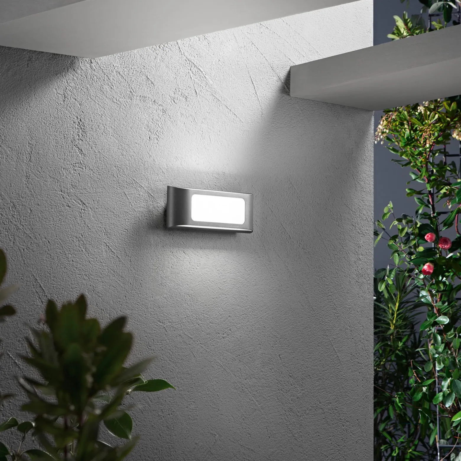 LED-ulkoseinälamppu DESERT, antrasiitti, leveys 25 cm, metalli