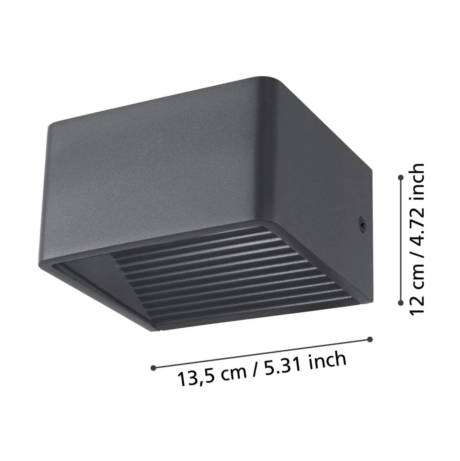 LED-ulkoseinälamppu Doninni 1, musta, leveys 13 cm, 2-lamppuinen.