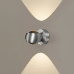 LED-ulkoseinävalaisin, alumiininvärinen, up&down, CCT, himmennettävä