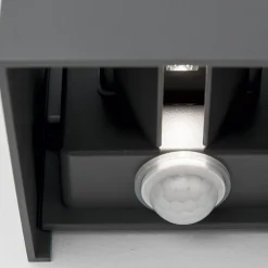 LED-ulkoseinävalaisin Cube-S, antrasiitti, metalli, anturi