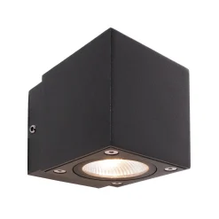 LED-ulkoseinävalaisin Cubodo Single Mini, alumiini, tummanharmaa
