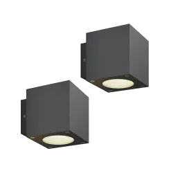 LED-ulkoseinävalaisin Jarno, antrasiitti, 2 kpl, metalli, 9cm