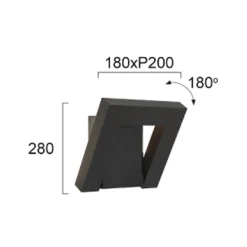 LED-ulkoseinävalaisin Siena, tummanharmaa, korkeus 28 cm, metalli