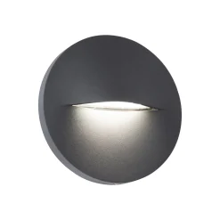 LED-ulkoseinävalaisin Vita, tummanharmaa, Ø 14 cm
