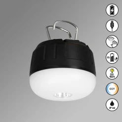 LED-ulkovalaisin 850948, musta/valkoinen, Ø 7 cm, muovi