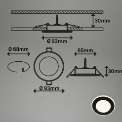 LED uppoasennusvalaisin Gima, musta, 3000 K, 3 kpl, sarja 3 kpl