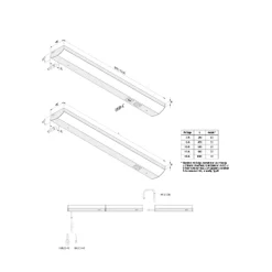 LED uppoasennusvalaisin ModuLite F, alumiini, 60 cm, 4000 K, alumiini
