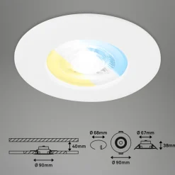 LED-uppokohdevalo 7605 IP44, 3 kpl, CTS, valkoinen