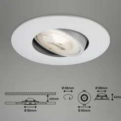 LED-uppokohdevalo 7602 3x, IP65 3000 K mattakromi