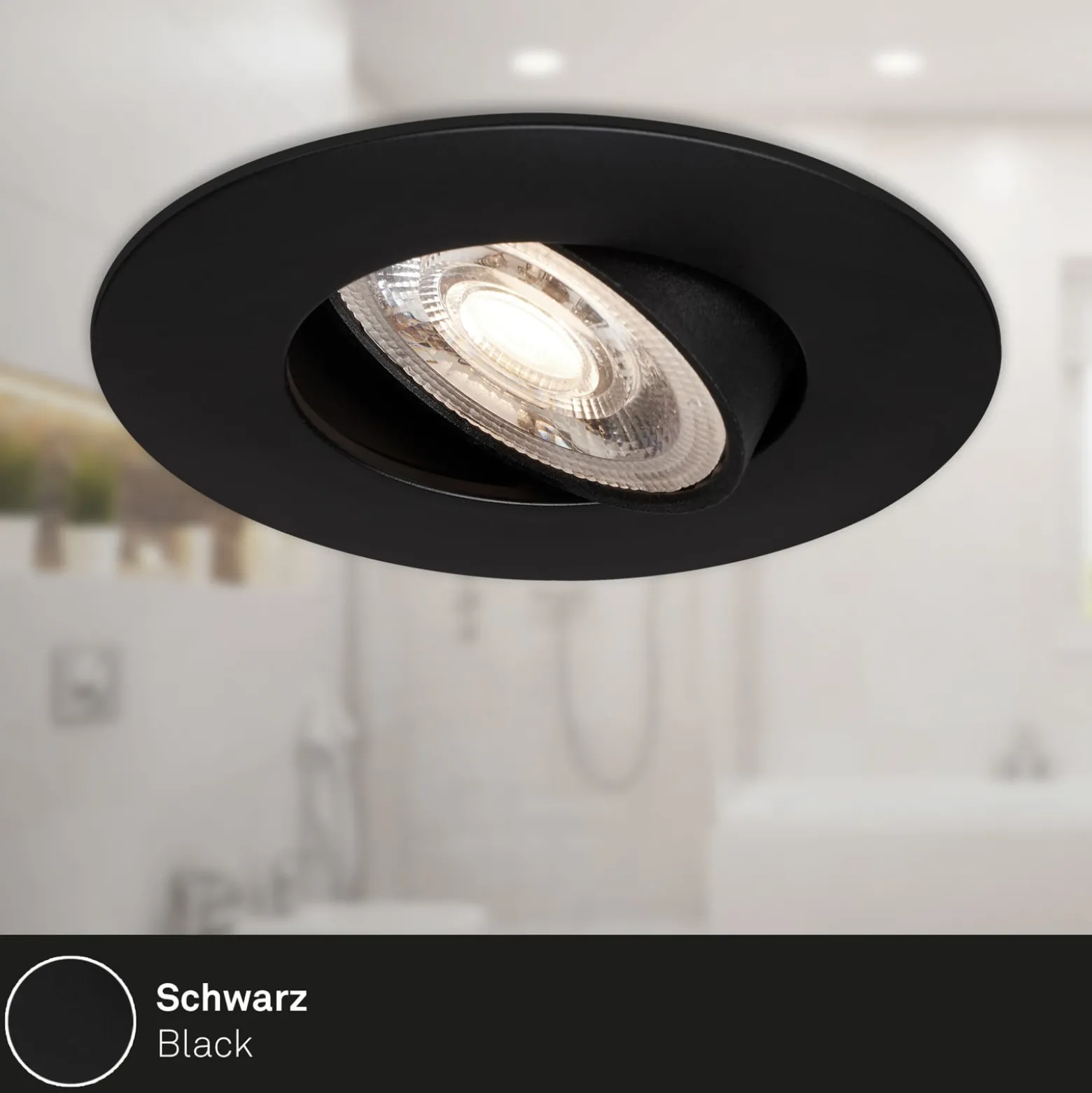 LED-uppokohdevalo 7602 3x, IP65, 3 000 K, musta