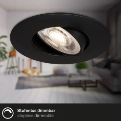 LED-uppokohdevalo 7602 3x, IP65, 3 000 K, musta