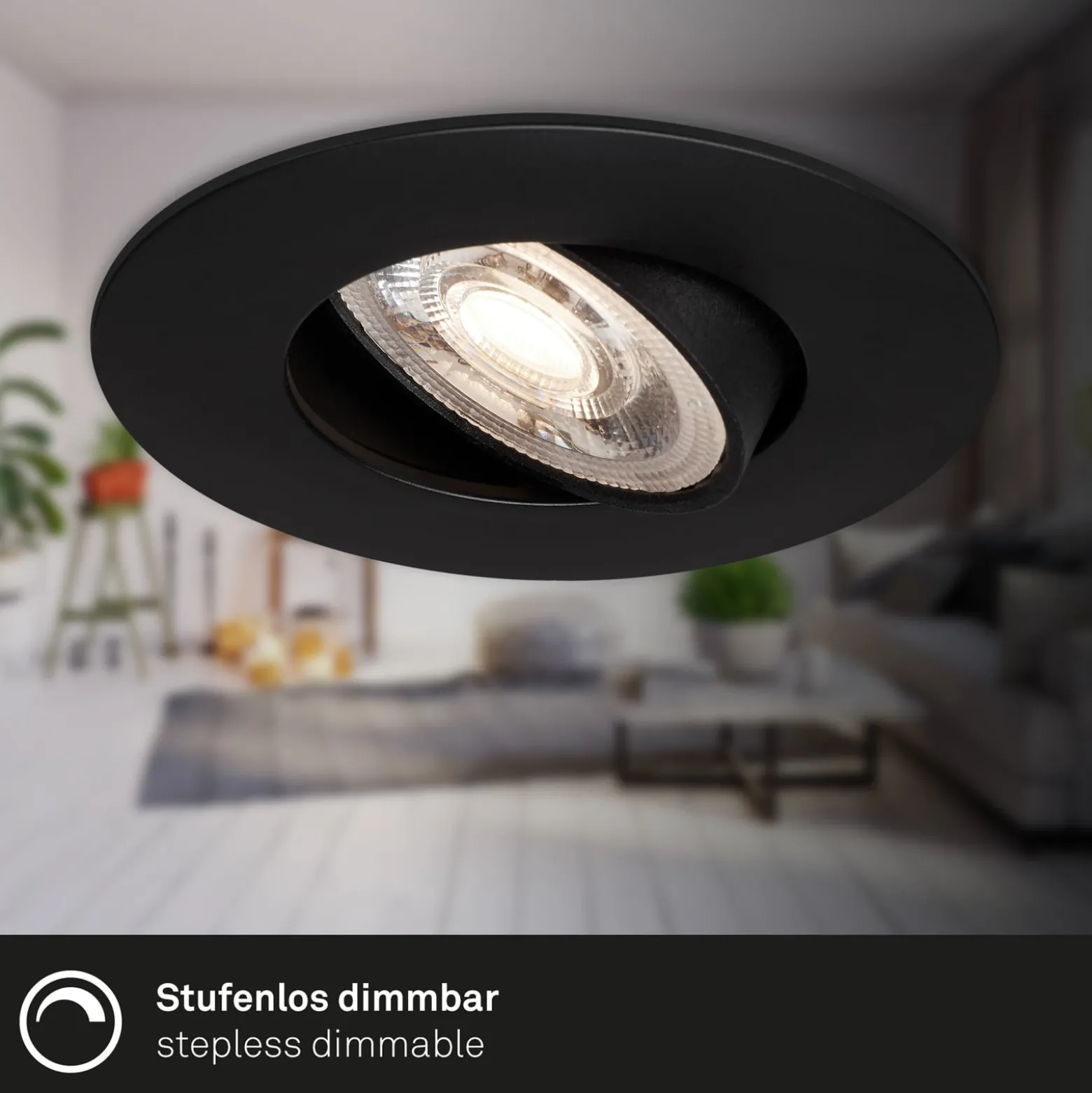 LED-uppokohdevalo 7602 3x, IP65, 3 000 K, musta