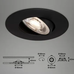 LED-uppokohdevalo 7602 3x, IP65, 3 000 K, musta