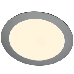 LED uppopaneeli Justus, Ø 14,5 cm, hopea, IP44