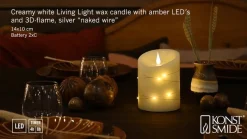 LED vahakynttilä kerma Valon väri meripihka Korkeus14cm