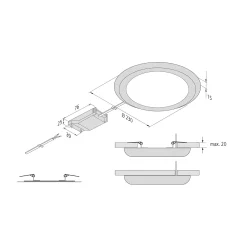 LED-valaisin FR 65/205, kromi, 3 000 K