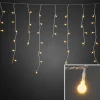 LED-valoverho jääsade keltainen transp. 5m