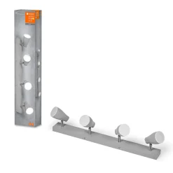 LEDVANCE Pear-LED-uppospotti GU10 4 lamppua harmaa